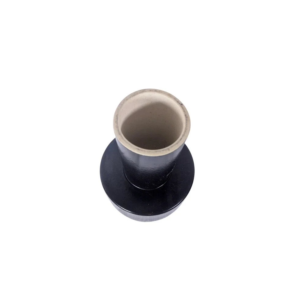 Vintage Mid-Century Black‎ Ikebana Pedestal Vase Ceramic Modernist  minimalist